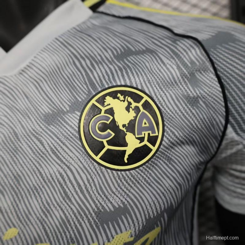 Player Version 25/26 Club America Grey with Diagonal Stripe Pattern Jersey