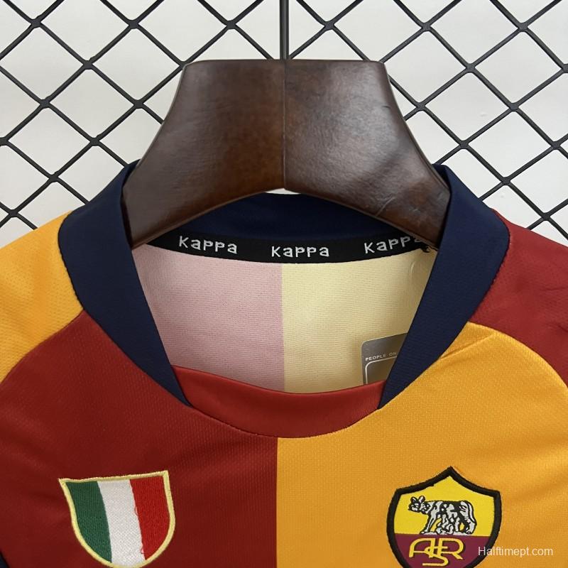 Retro 01/02 Kids Roma Home Size 16-28 Jersey