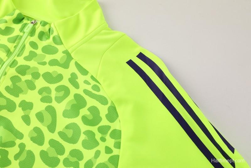 2025 Adidas Purple/Neon Green Half Zipper Jacket +Long Pants