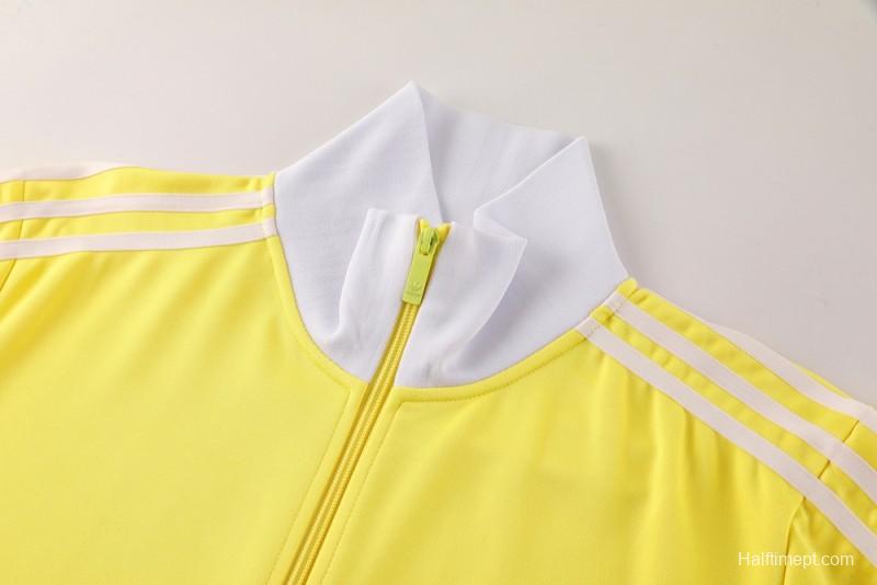 2025 Adidas Original Yellow Full Hoodie Zipper Jacket +Long Pants