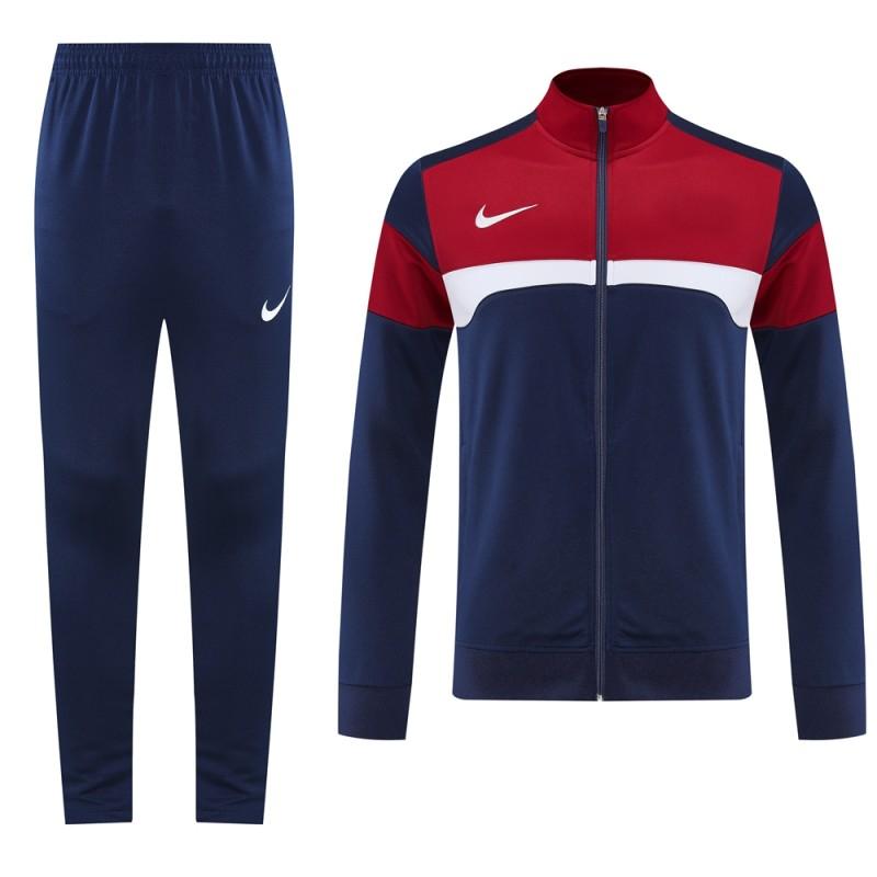 2025 Nike Red/Navy Full Hoodie Zipper Jacket +Long Pants