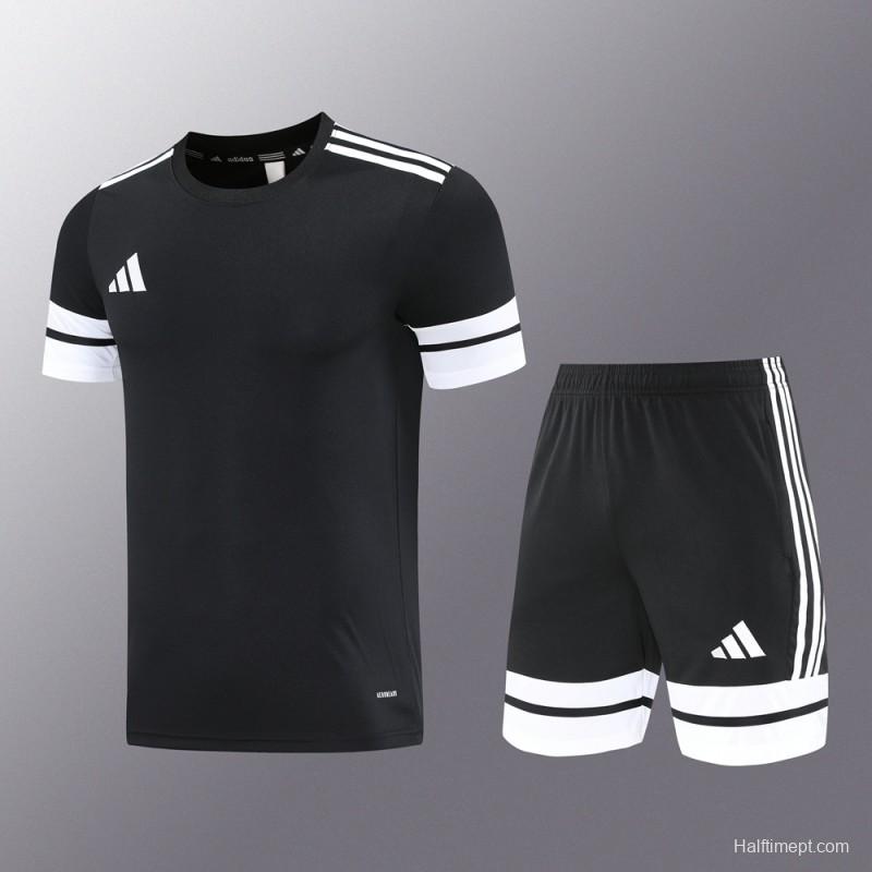2025 Adidas Black Short Sleeve Jersey+Shorts