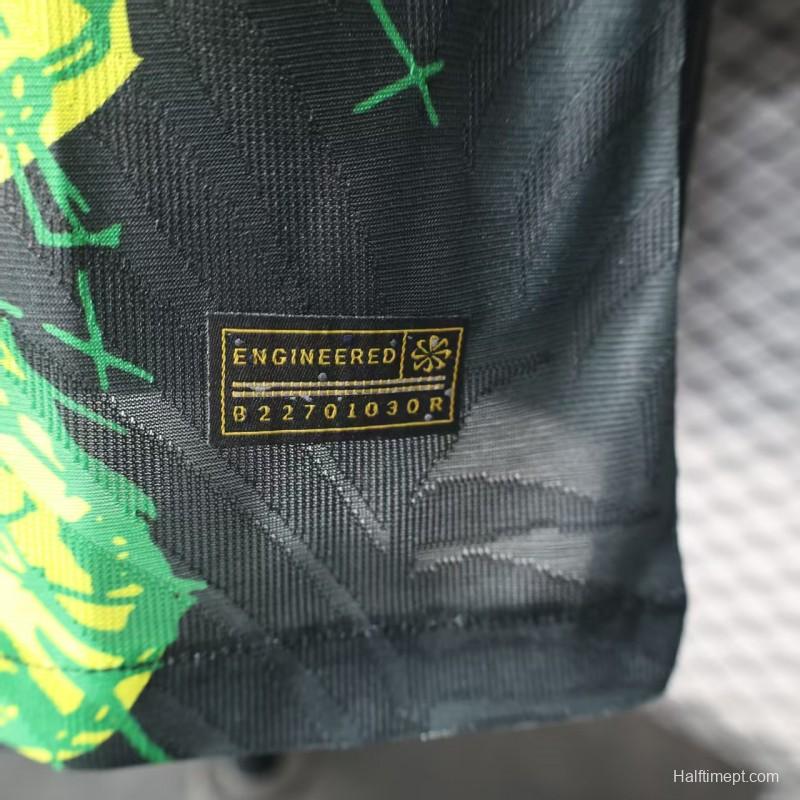 Player Version 2025 Brazil Black with Eagle Print Jersey