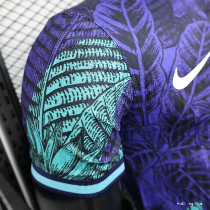 Player Version 2025 Brazil Purple with Tropical Leaf Pattern Jersey