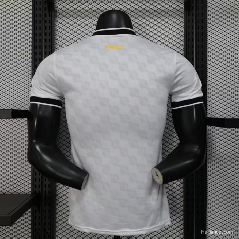 Player Version 25/26 Real Madrid White with Geometric Pattern Jersey