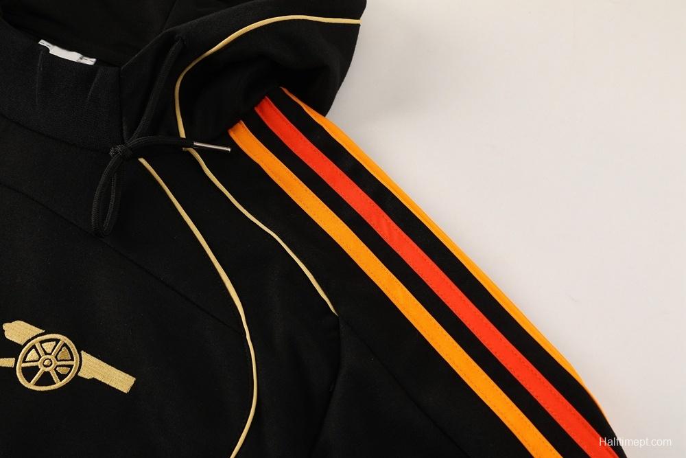 25/26 Arsenal Black Full Zipper Jacket + Long Pants