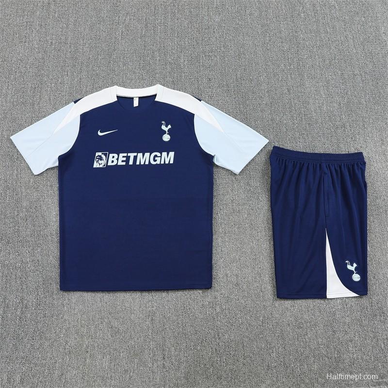 25/26 Tottenham Hotspur Royal Blue with XS Short Sleeve+Soccer Shorts