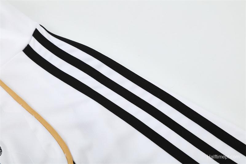 Retro 11/12 Real Madrid White Half Zipper Jacket+Long Pants