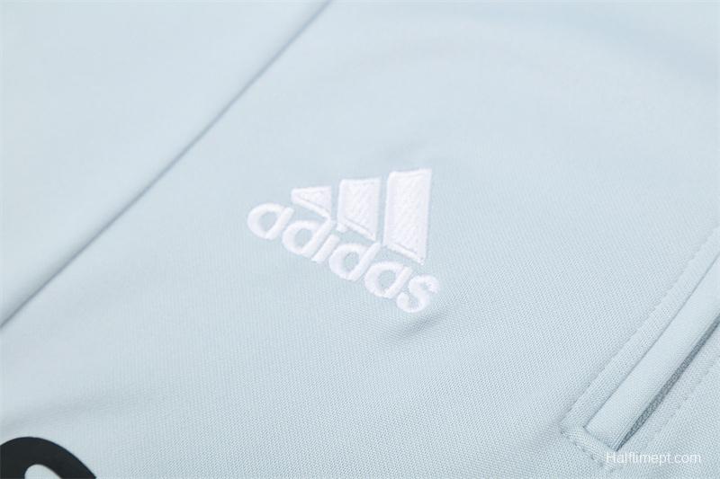 Retro 04/05 Real Madrid Light Grey Half Zipper Jacket