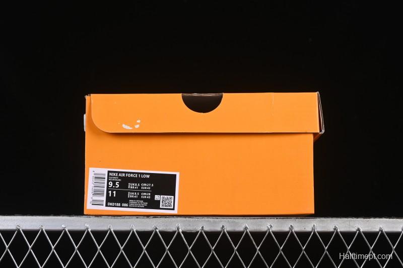 Nike Air Force 1 '07 Low LV Collaboration Military Green Silver Black Casual Sneakers - DK0188-086