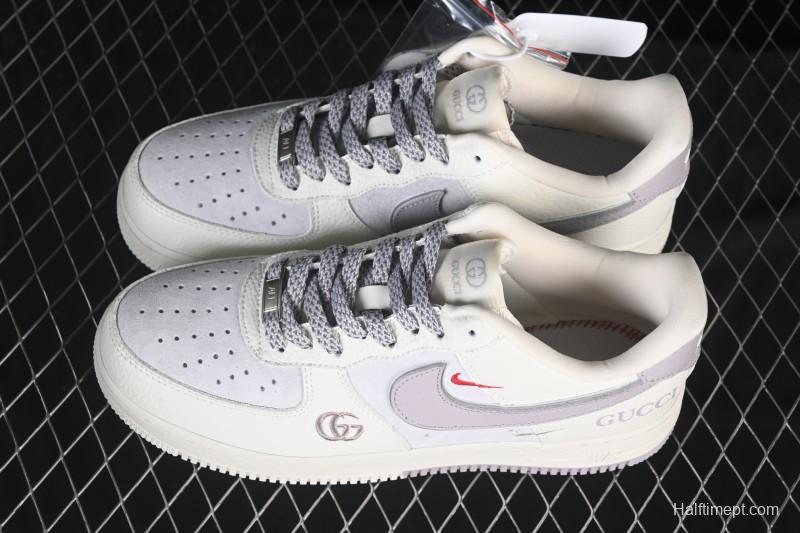Nike Air Force 1'07 Low Gucci Collaboration White Light Brown Low-Top Casual Sneakers - YF9511-807