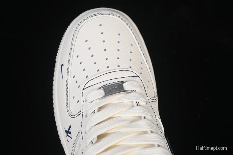 Nike Air Force 1 '07 Low LV Collaboration Print Light Blue Swoosh Casual Sneakers - MZ9588-817