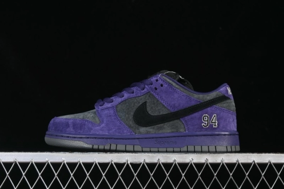 Nike Supreme x Dunk SB Dunk Low Casual Skate Shoes Gray Purple - HQ8487-500