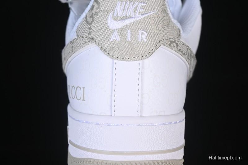 Nike Air Force 1 '07 Low Gucci Collaboration Light Gray Denim Glow-in-the-Dark Low-Top Casual Sneakers - XX3168-197