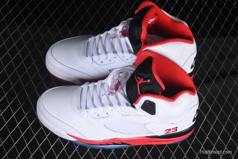 Nike Air Jordan 5 Retro Fire Red Black Tongue Basketball Shoes - HQ7978-101