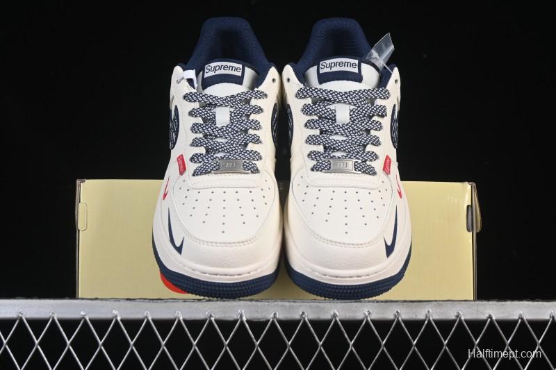 Nike Air Force 1'07 Low Collaboration Beige Camouflage Red Blue Hook Casual Skate Shoes - XD2588-609