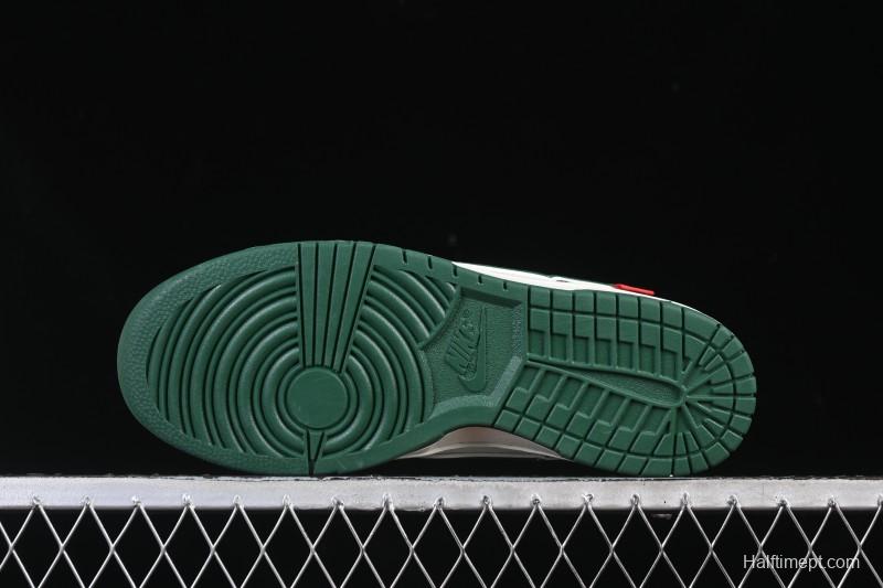 Nike SB Dunk Low BAPE Collaboration White Army Green Anniversary High-End Custom Low-Top Casual Skate Shoes - SC0601-465