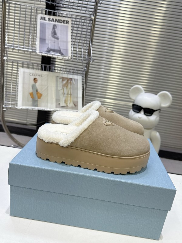 Prada Spring/Summer 2025 Popular Early Spring Fur Slippers - KFY00280