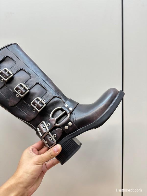 Miu Miu Fall/Winter 2025 Limited Edition Punk Style Martin Boots - LY00500
