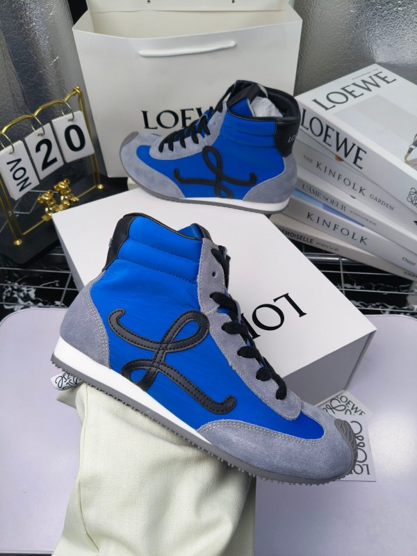 LOEWE High-Top German Training Sneakers Retro Fashion Casual White Shoes - LY00330