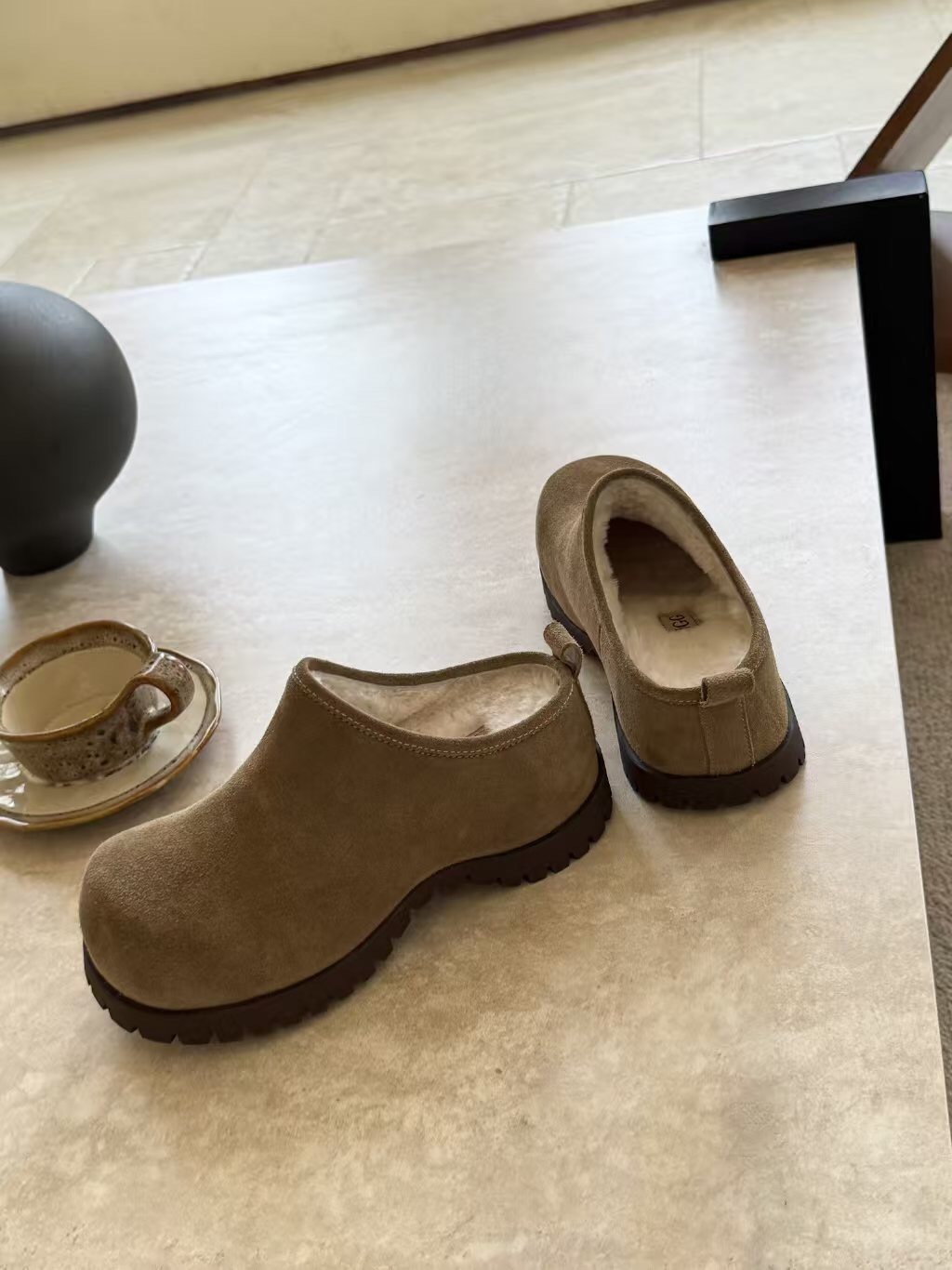 UGG Autumn Winter New Potato Wool Slippers with 5cm Inner Height - KFY00240