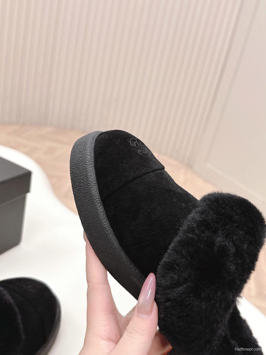 Chanel 2025/SS Fall Winter New Fur Slippers Half-Drag - KFY00310