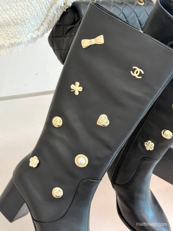 Chanel 2025/SS Double C Metal Buckle High Heel Boots - KFY00530