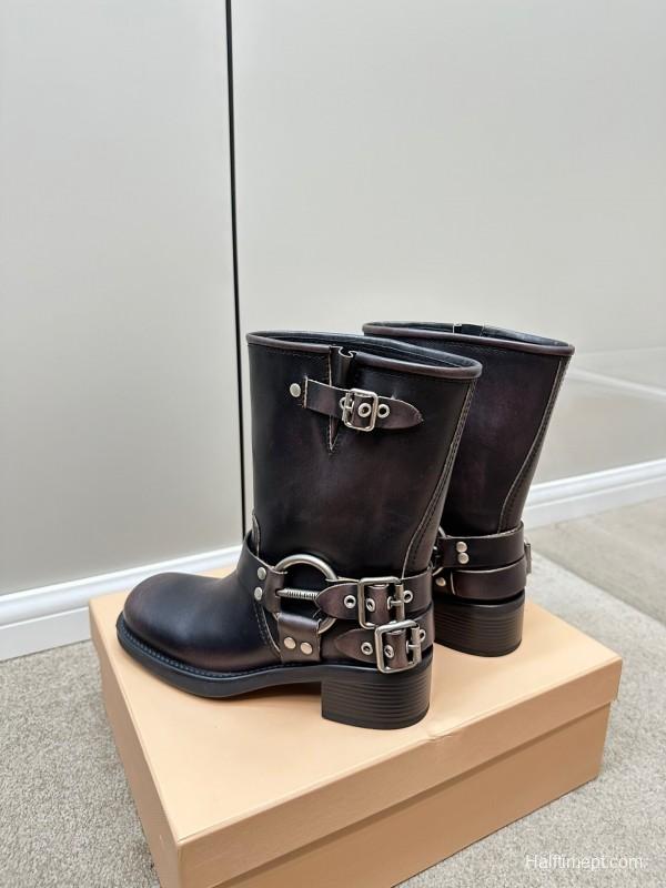 Miu Miu Fall/Winter 2025 Limited Edition Punk Style Martin Boots - LY00500
