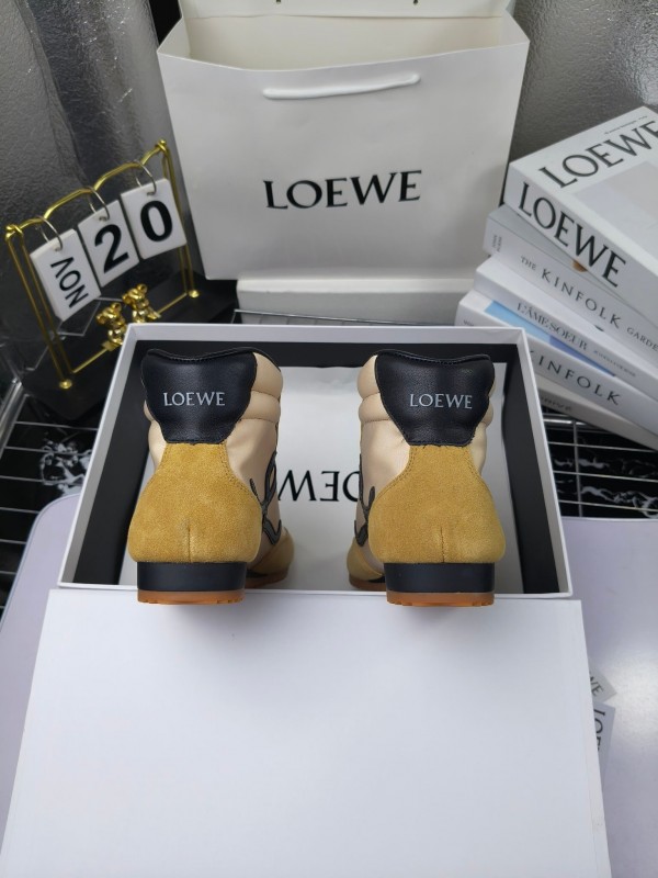 LOEWE High-Top German Training Sneakers Retro Fashion Casual White Shoes - LY00330