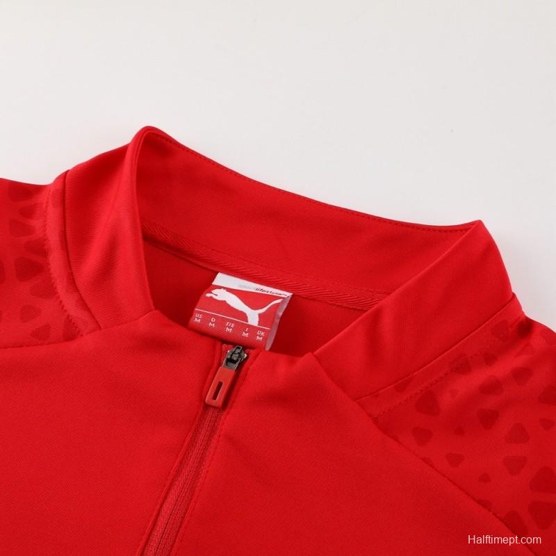 23/24 AC Milan Red S-2XL Half Zipper Jacket+Long Pants