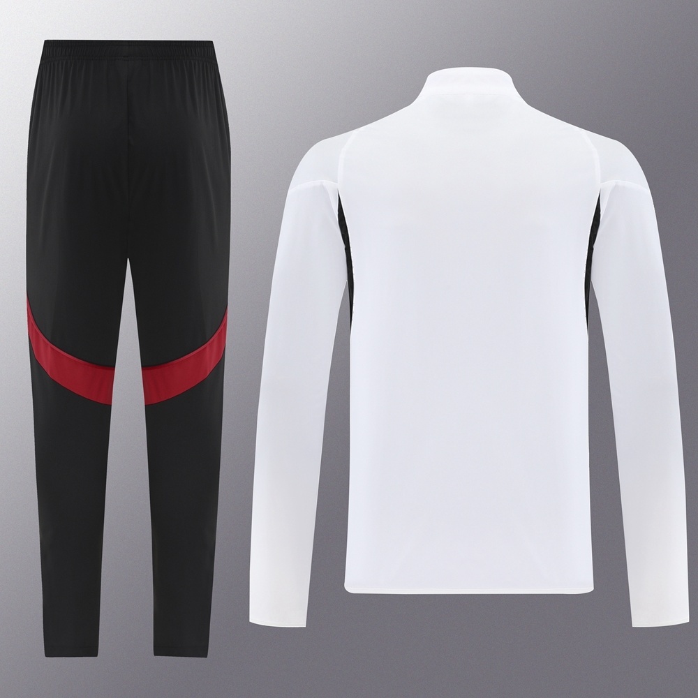 25/26 Liverpool White S-2XL Half Zipper Jacket+Long Pants