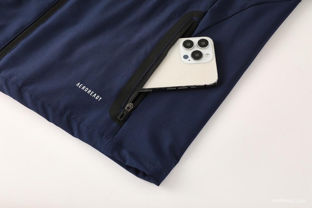 2025 Adidas Royal Blue Half Zipper Jacket+Long Pants S-2XL