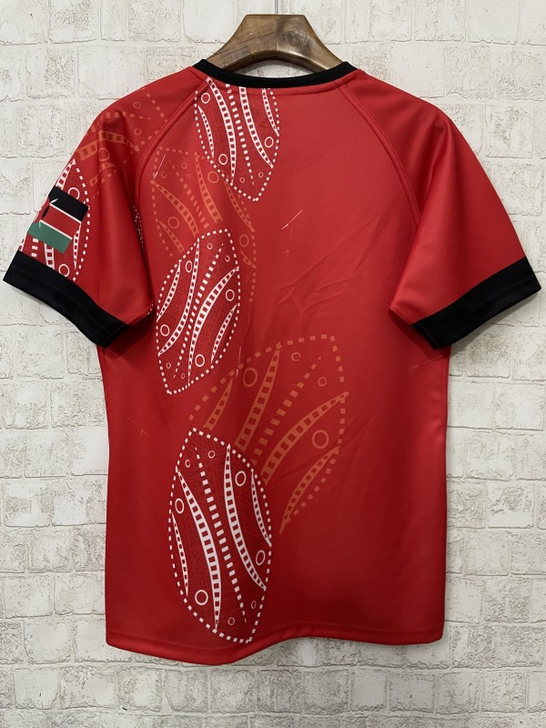2026 Kenya Red with White Tribal Dot Patterns Jersey