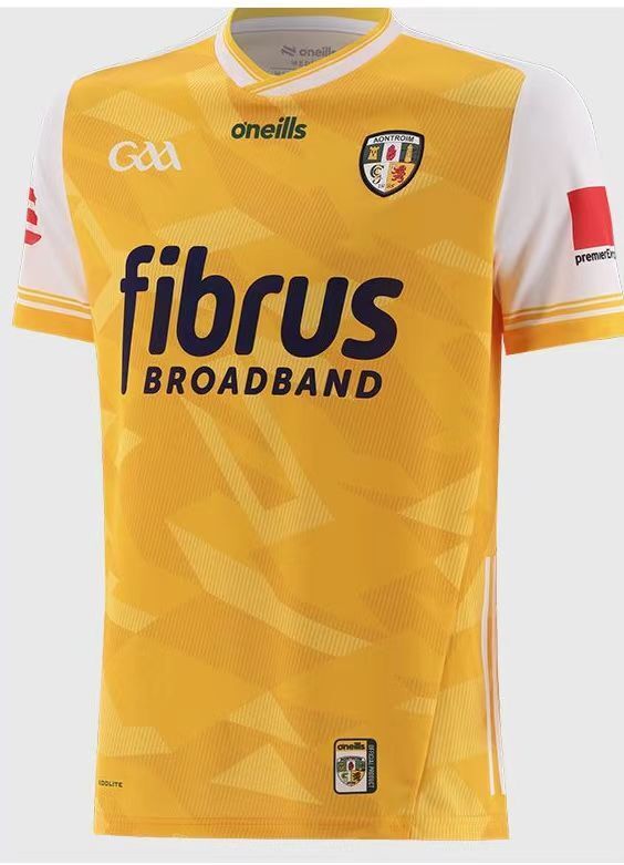 2026 Antrim GAA Yellow with White Sleeves Jersey