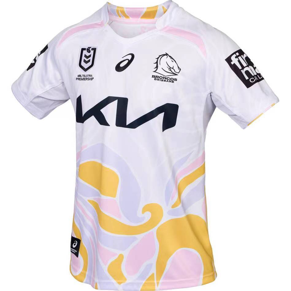 25/26 Brisbane Broncos White with Golden Pink Wave Jersey