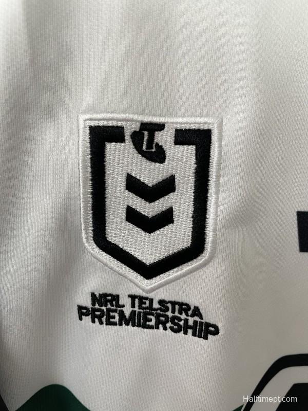 25/26 South Sydney Rabbitohs White with Green Red Stripes and Navy Mace Jersey