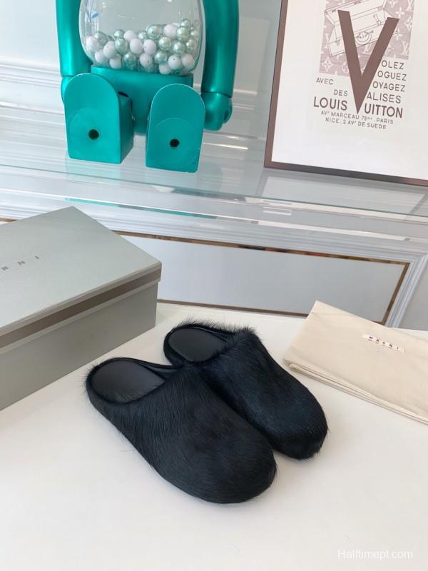 Marni 2025/SS Mule Shoes with Pony Hair - LY00
