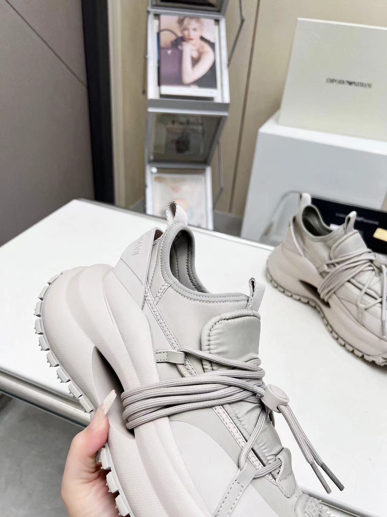 Armani 2025 SS Men's Sneakers with Tire Sole and Drawstring Design - LY00420
