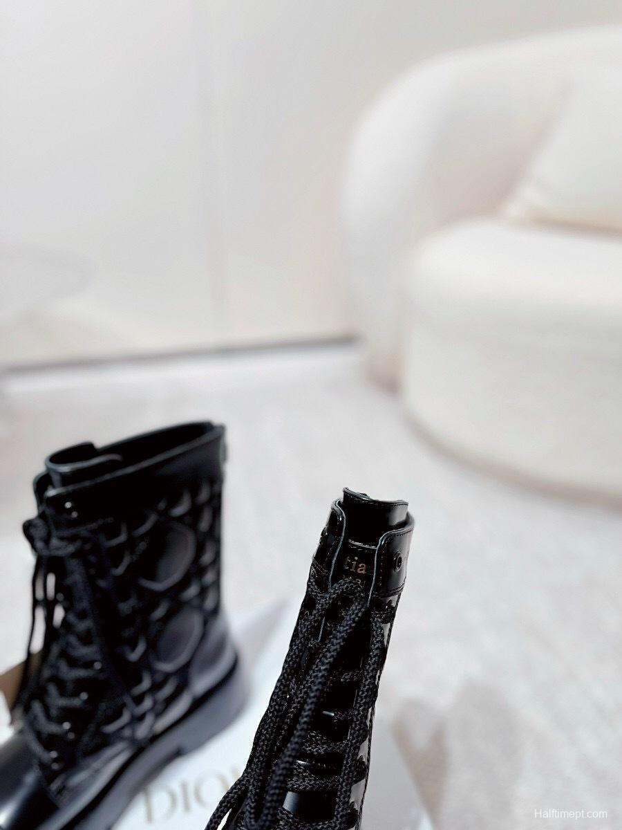 DIOR CHRONO Embroidered Motorcycle Ankle Boots - LY00400