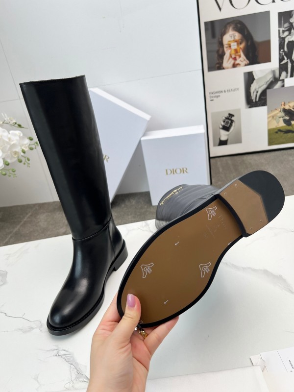 Dior 2025 SS Retro British Style Brogue New Knight Boots - LY00460