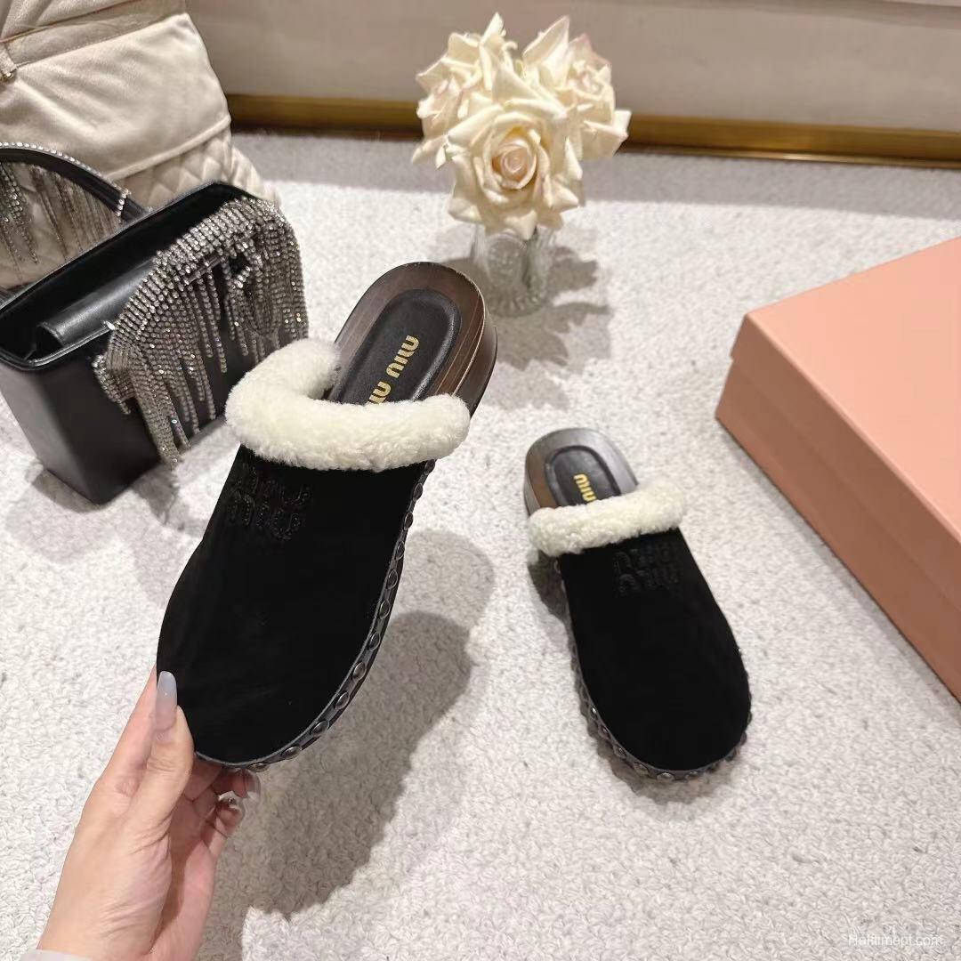 Miu Miu Cotton Shoes Sandals 2025 SS New Season Unique Washing Craft - LY00260