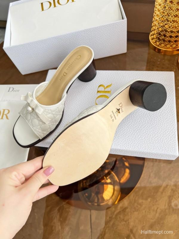 Dior Dway High Heel Sandals with Embroidered Logo - LY00270