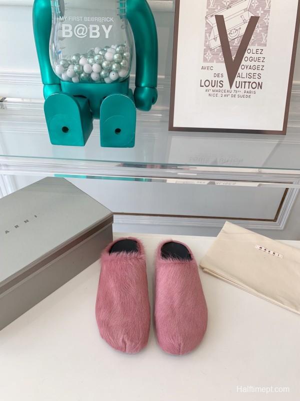 Marni 2025/SS Mule Shoes with Pony Hair - LY00