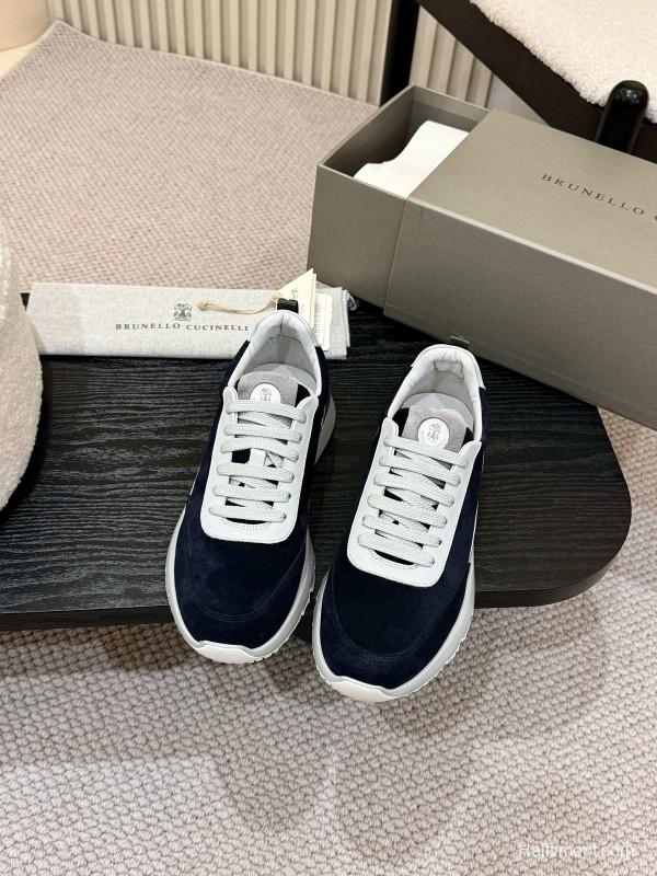 Brunello Cucinelli Casual Sneakers with Textured Calfskin and Seasonal Colors - KFY00320