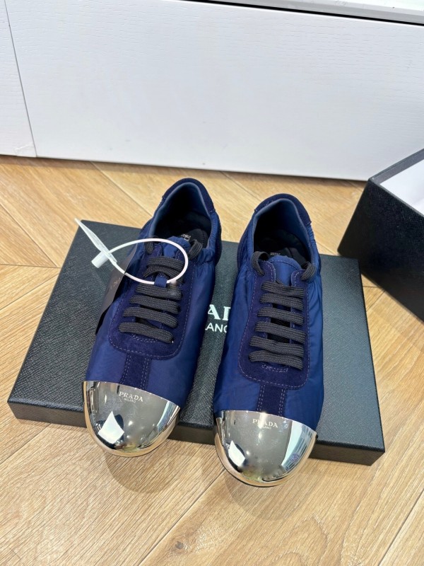 Prada Metal Toe Thin Sole Trainer Casual Shoes - LY00280