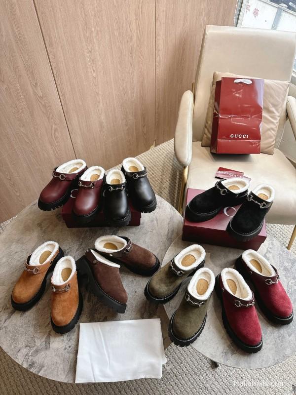 Hermès Teddy Wool H Slippers Flat Sole Fur Slides - LY00260/230