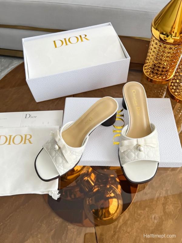 Dior Dway High Heel Sandals with Embroidered Logo - LY00270