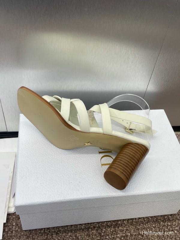 Dior D-Club Spring Summer New Jelly Color Hollow Layered Cross Strap High Heel Women Shoes - KFY00290