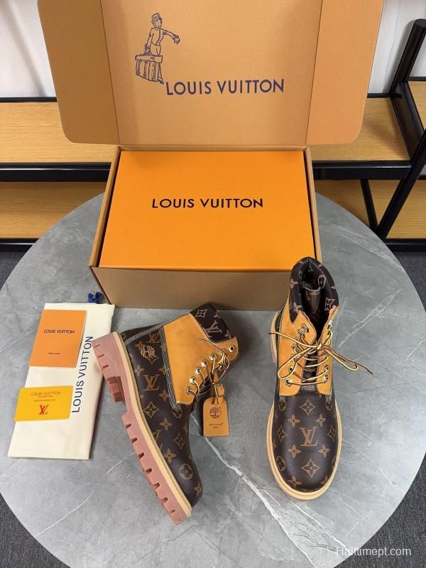 Timberland x LV Monogram Ankle Boots Waterproof Suede Leather - LY00380