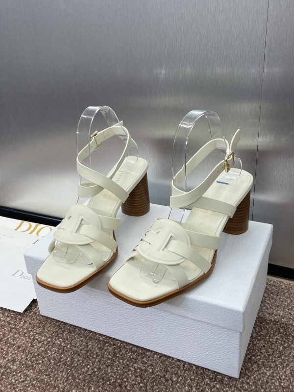Dior D-Club Spring Summer New Jelly Color Hollow Layered Cross Strap High Heel Women Shoes - KFY00290